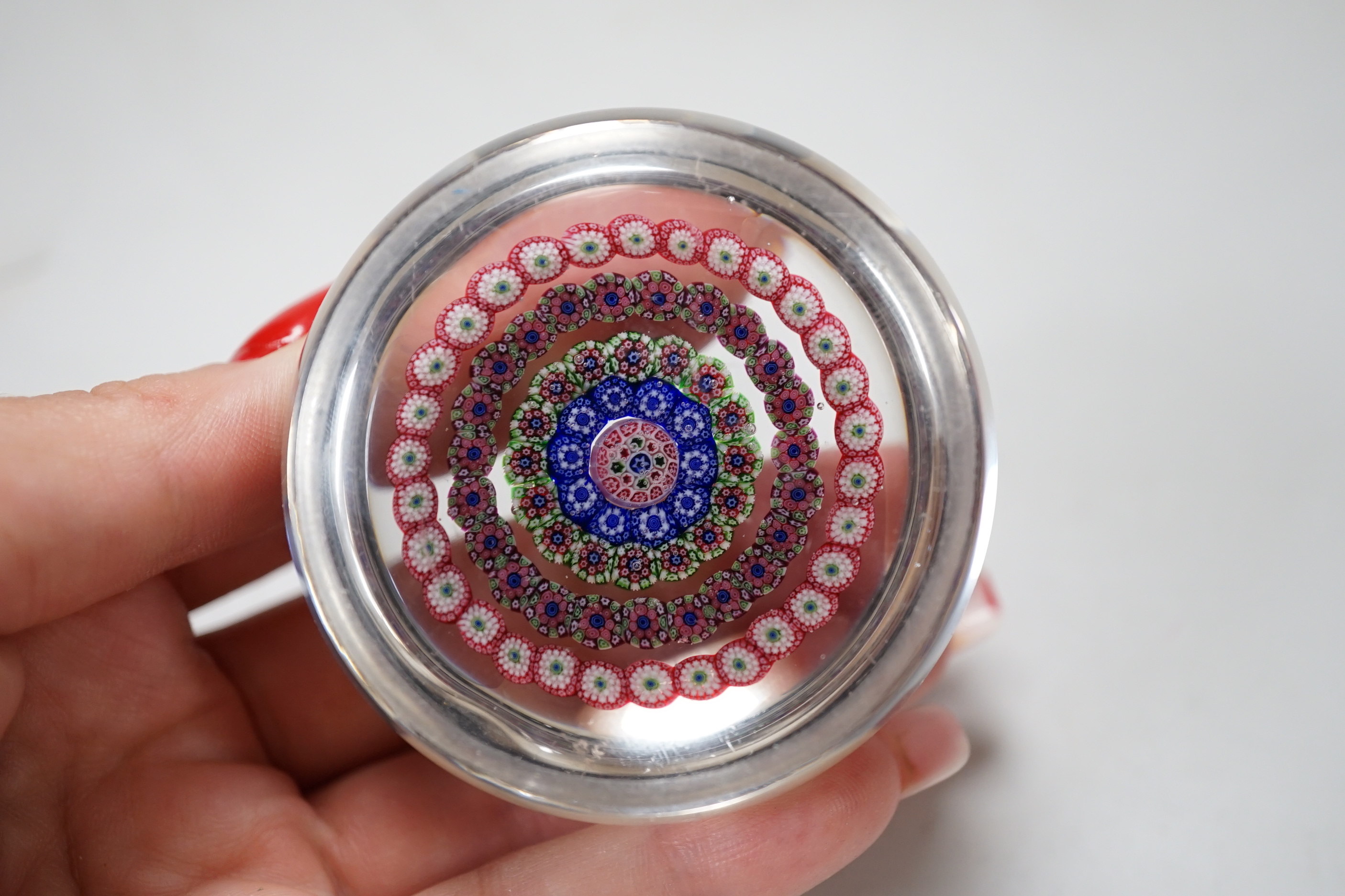 A Baccarat concentric millefleur cane paperweight, 6cm diameter